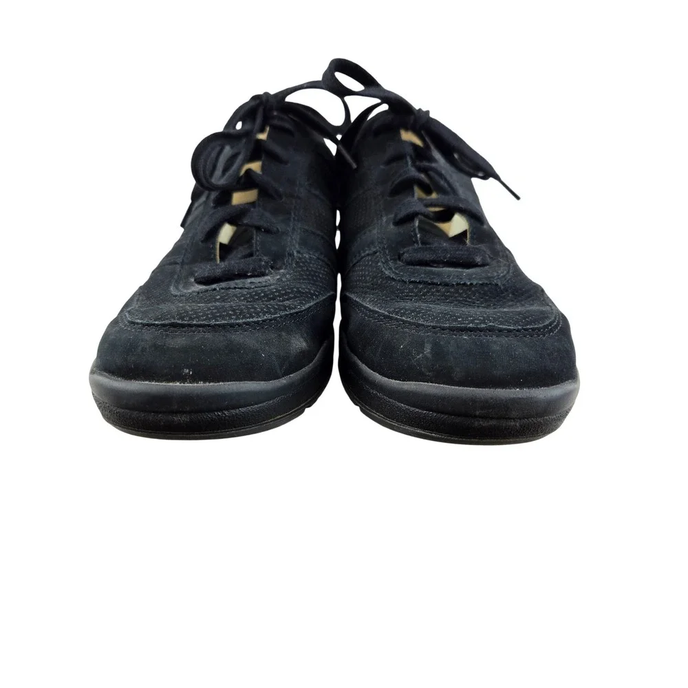 Mephisto Rebeca Perf Black Nubuck Leather Walking Shoes Womens 8.5‎ US 6 EUR